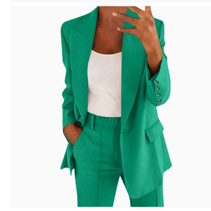 Ensemble décontracté pour <span class=keywords><strong>femme</strong></span>, nouvelle mode 2026, style international : Cardigan à revers coupe ajustée, veste de costume élégante et <span class=keywords><strong>pantalon</strong></span> coupe droite - Product Image 4