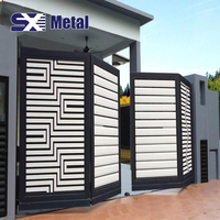 Europese stijl anti-diefstal aluminium patio/tuinpoort met automatische opening, elektrisch vouwbaar patroonpoort