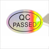 Autocollants holographiques 3D ronds en gros pour le contrôle qualité (QC) - Étiquettes adhésives laser holographiques « QC PASSED » pour le contrôle de la qualité des produits