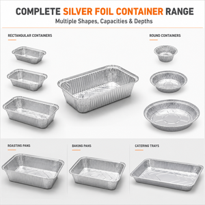 OEM Aluminium Foil Container Multiple Shapes Printed <b>Lids</b> Retail Packs Export Cartons Aluminium Foil Food Tray - Product Image 2
