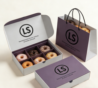 Boîte d'emballage pour beignets personnalisée, écologique, recyclable, en papier alimentaire, avec séparateurs, logo personnalisé, boîte à emporter pour beignets