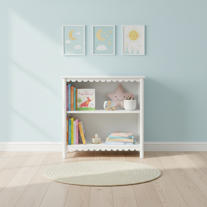 Librería <span class=keywords><strong>Blanca</strong></span> de Madera con 2 Estantes, Librería Infantil para Dormitorio y Sala de Estar - Product Image 1