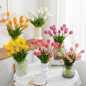 Bouquets de tulipes artificielles Meng Jie en EVA et PVC, arrangements floraux réalistes, fleurs décoratives pour bureau et sol - Product Image 1