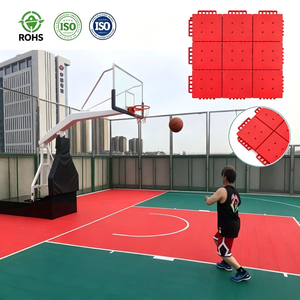 Dalles de sol sportives suspendues antidérapantes résistantes aux intempéries, modulaires, pour terrain de basket-ball, aire de jeux de maternelle, revêtement de sol en polypropylène - Product Image 1