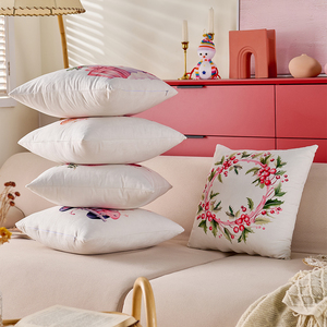 Couverture <span class=keywords><strong>de</strong></span> jet <span class=keywords><strong>de</strong></span> motif <span class=keywords><strong>de</strong></span> Noël <span class=keywords><strong>rose</strong></span> pour la décoration <span class=keywords><strong>de</strong></span> la maison-<span class=keywords><strong>Housse</strong></span> <span class=keywords><strong>de</strong></span> coussin <span class=keywords><strong>de</strong></span> canapé à technologie d'impression numérique - Product Image 5