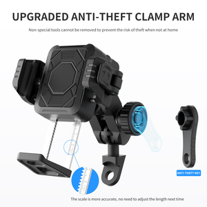 Support <span class=keywords><strong>de</strong></span> téléphone portable pour <span class=keywords><strong>moto</strong></span> et vélo, étanche, antichoc, rotatif à 360°, avec fonction antivol - Product Image 2