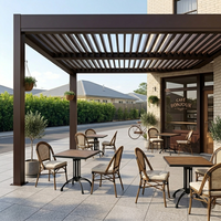 Pavillon bioclimatique en aluminium écologique pour jardin, avec design de pergola imperméable, idéal pour l'aménagement de jardin et de bord de piscine