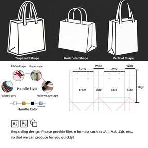 Tùy Chỉnh Nhiều Màu Phân Hủy Sinh Học Xách Tay Có Thể Gập Lại Kraft Giấy Mua Sắm Tote Xử Lý Dây Kéo Túi Giấy - Product Image 6