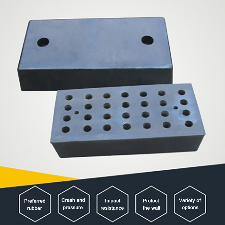 Rectangular crash barrier for van truck trailer molded rubber dock buffer rubber warehouse loading dock block bumper
