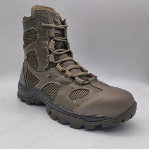 CXT,6 inç anti-şok PU + kauçuk taban kahverengi taktik çizmeler yumuşak tam tahıl deri yürüyüş botları çekme döngüler ile HSM129 - Product Image 2