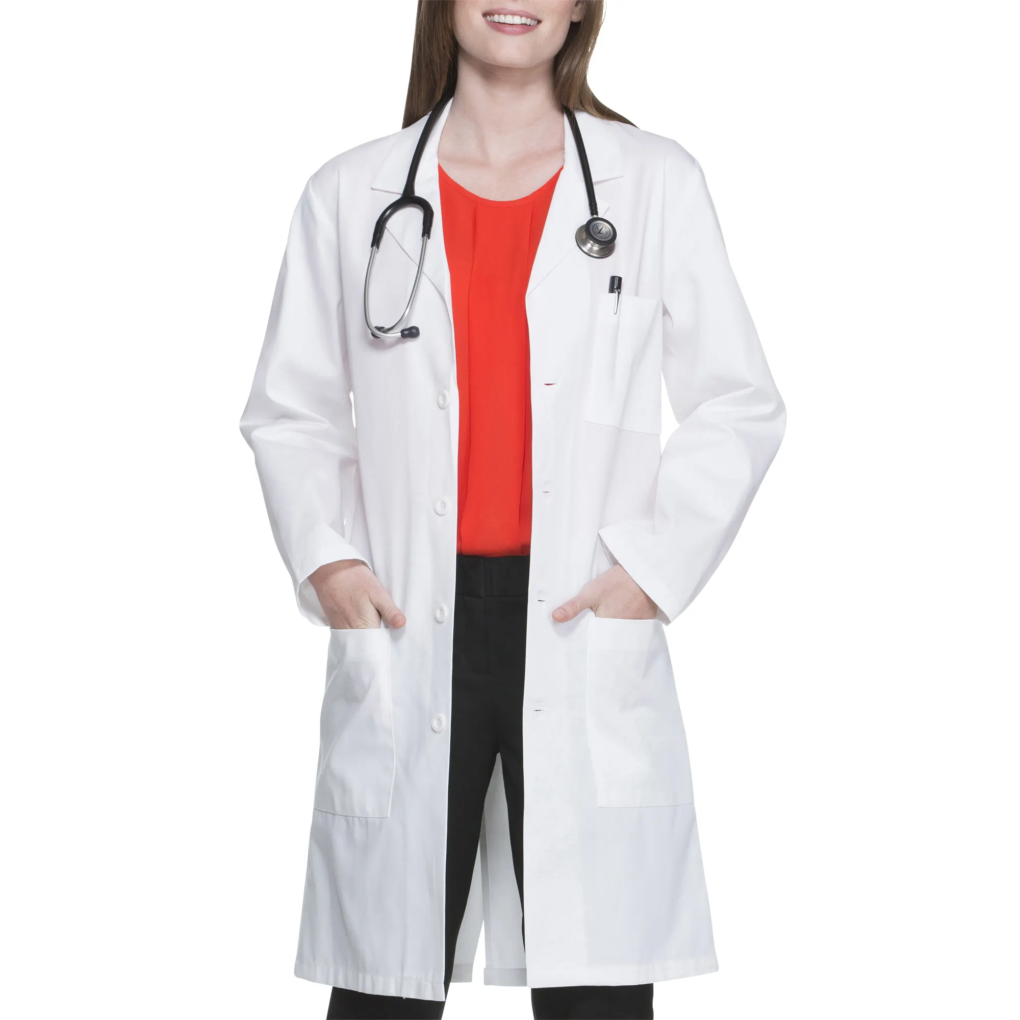 Trench da donna a vita alta con Design alla moda uniforme da medico uniforme da ospedale cappotto da laboratorio da donna