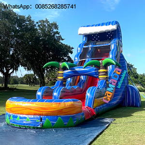 Tobogán de agua inflable de mármol Luau de verano de 15 pies, piscina gigante para salpicaduras de agua en el patio trasero para escuela y centro comercial, actividades al aire libre - Product Image 4