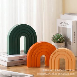 Ornement décoratif en bois arc-en-ciel, ensemble multi-pièces, décoration géométrique minimaliste pour la maison, le bureau, le salon, cadeau - Product Image 2
