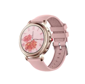 CF96 Mujer Oro Rosa Correa de Acero Inoxidable Monitor de oxígeno en sangre Reloj de Lujo IPS Pantalla Táctil Digital Señoras Reloj Inteligente