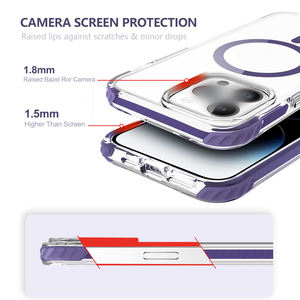 כיסוי טלפון יוקרתי חדש TPU כיסוי פינתי קופץ מגנטי לאייפון 15 Pro Max כיסוי מגנטי שקוף נגד נפילה לאייפון 15 - Product Image 3