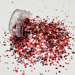 High Quality Bulk Wholesale Matte <strong>Red</strong> Dots Shape Mixed <strong>Glitter</strong> for Arts and Crafts Supplies - Product Image 1