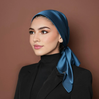 Foulard Hijab en Soie Satinée pour Femmes Musulmanes, Vente en Gros Usine, Hijab Personnalisé Couleur Unie avec Ourlet Babyseam