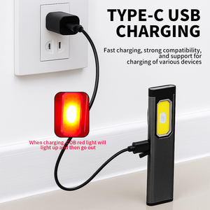 مصباح كشاف COB صغير محمول للخارج قابل لإعادة الشحن بمنفذ Type-C، مصباح يدوي LED مقاوم للماء مغناطيسي للعمل مع مشبك، ضوء كاشف وتحذيري - Product Image 5