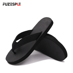 Chanclas Negras Sólidas para <span class=keywords><strong>Hombre</strong></span>, Correa Tejida Resistente, Suela Antideslizante de EVA, Ligeras, Chanclas de Playa Casuales para Verano - Product Image 6