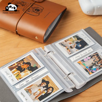 Anpassbares Logo Größe Geschenk Mini-Album Ringbuch Kartenalbum Reise PU-Leder Fotos Kleines Album
