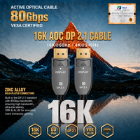 Câble AOC 2.1 80 Gbps UHBR 20 pour 16K/8K/4K, taux de rafraîchissement élevé, certifié VESA