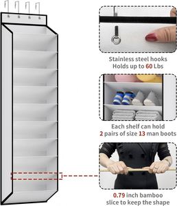 Foldable Over the Door <b>Shoe</b> Organizer Large Deep Pockets Hanging Closet <b>Shoe</b> <b>Storage</b> - Product Image 2