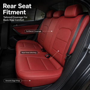 Fundas de Asiento de Coche Antideslizantes y Resistentes al Desgaste, Hechas a Medida, de Cuero Nappa de Alta Calidad, Color Rojo Elegante para <span class=keywords><strong>BMW</strong></span> <span class=keywords><strong>E46</strong></span> - Product Image 3