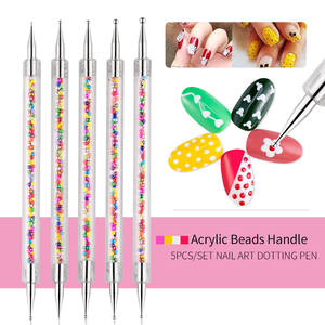 Kit d'outils de manucure, ensemble de 5 pièces, Gel UV, peinture, dessin, Art des ongles, Point, stylo, <span class=keywords><strong>Caviar</strong></span> acrylique, pinceau à 2 voies, décorations de Salon - Product Image 1