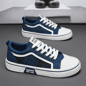 Zapatillas de Lona para Hombre, Talla Grande, Transpirables, Casuales, Combinables con Todo, Ligeras, Cómodas, con Cierre de Calcetín, para Verano y Otoño - Product Image 1