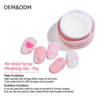 Baya No Wipe Syrup Modelling Gel Polish OEM ODM Logo personnalisé Effet 3D Gel de modelage transparent Écologique Non-toxique