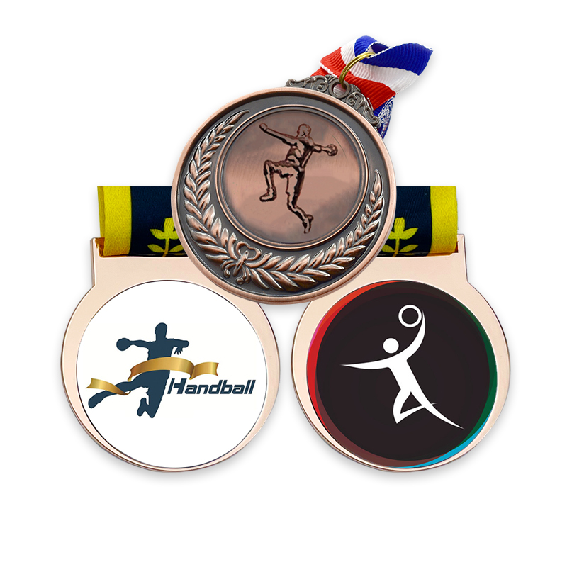 Médaille Handball Vintage En Bronze, Ancienne Récompense Sportive Collection