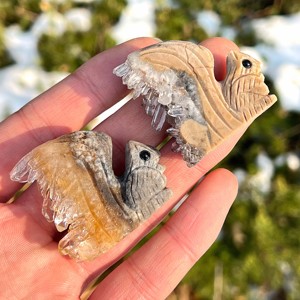 Sculture di Scoiattoli in Cristallo di Quarzo Naturale Intagliate <span class=keywords><strong>a</strong></span> Mano, <span class=keywords><strong>Pietra</strong></span> Curativa Reiki per Decorazioni Casa e Regali - Product Image 1