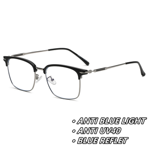 Bleu reflet optique ordinateur tr90 inoxydable noir sourcil or oculos anti luz azul femmes hommes 2024 bluelight lunettes - Product Image 3