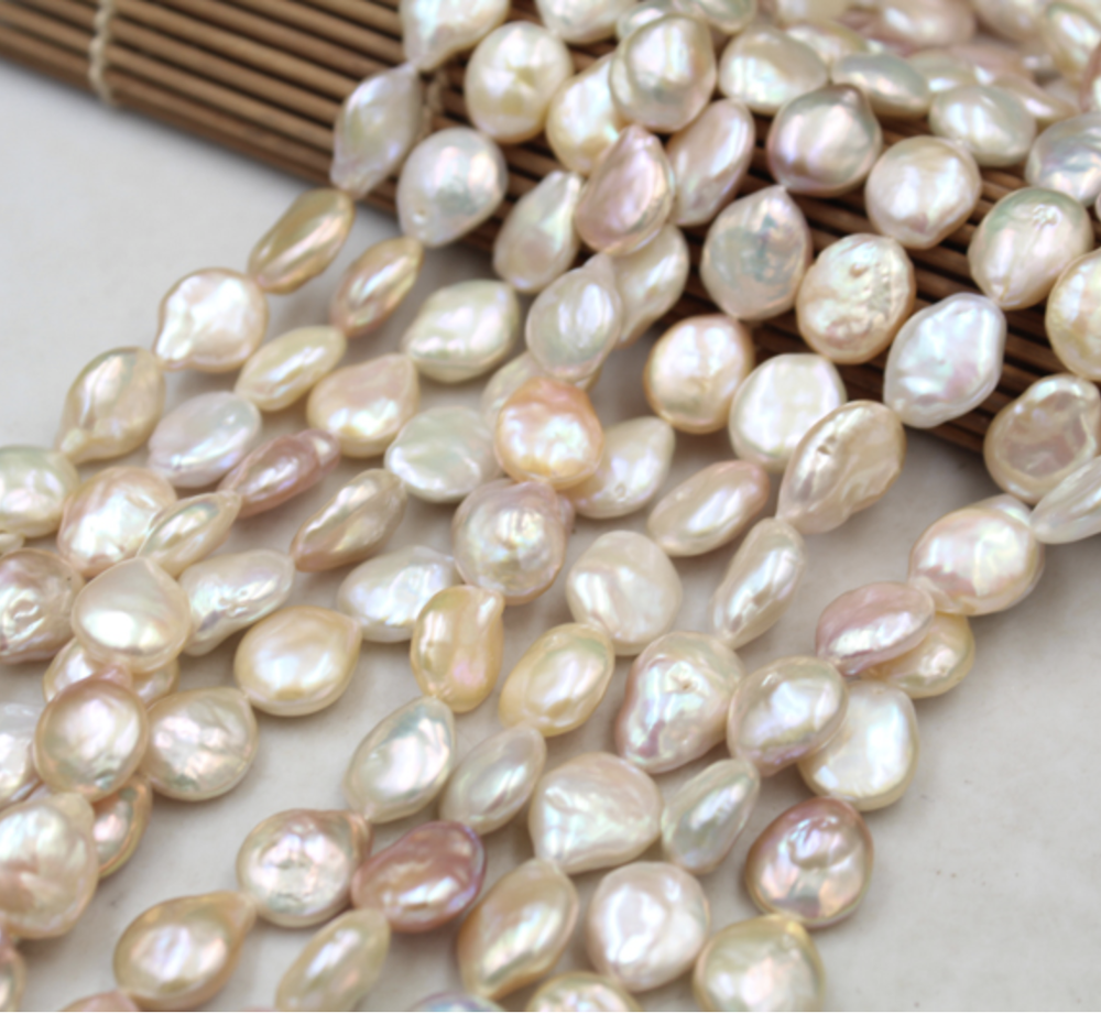 13-14mm Gros point fort En Forme de Bouton De Perles Baroques D'eau Douce Naturelle Perle Accessoires