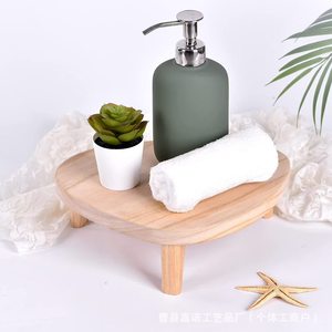 Solid Wood Flower Pot Stand Oval Minimalist <b>Desk</b> Supplies Multipurpose Natural Wood Color - Product Image 4