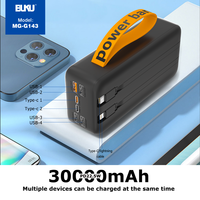 BUKU Batterie externe grande capacité 30000mah 50000mah PD22.5W Charge rapide, batterie externe pour le camping en plein air 20000mah avec câbles
