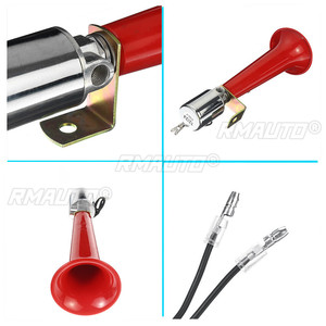 Trompette de bateau rouge 180 dB, 12 V 24 V, klaxon électrique simple en acier inoxydable pour bateau, yacht, voiture, camion, accessoires - Product Image 3