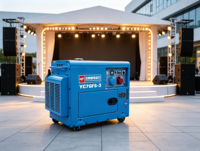 Générateur diesel silencieux 10 kVA, puissance nominale 6,5 kW, puissance maximale 7,5 kW, démarrage électrique portable, groupe électrogène diesel avec AVR, réservoir de carburant de 25 L, 230 V, 400 V, 50 Hz