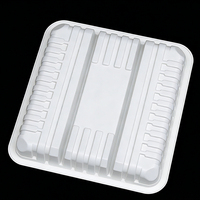 Barquette de rangement alimentaire en plastique PP à 3 compartiments, forme rectangulaire, prête à l'emploi pour les repas, barquette pour hamburgers