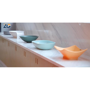 ZGSTONE Évier de salle de bain intégré de luxe moderne, évier de cuisine en dalle de roche, lavabo en pierre frittée écologique - Product Image 5