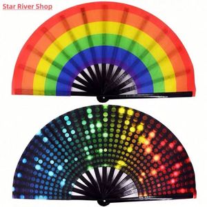 <b>Large</b> Portable Bamboo and Paper Hand <b>Fan</b> 33cm Christmas Music Love Party Decoration Painted Design for Souvenirs Promotions - Product Image 4