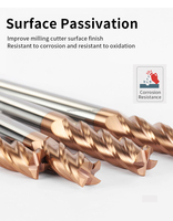 Fraise à queue CNC en carbure à 4 dents avec angle de hélice de 45° pour le fraisage industriel, le profilage de surface et le fraisage de rainures