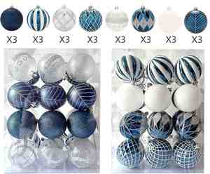 Boules de Noël modernes de qualité supérieure, 6 cm, uniques, imperméables, en plastique, colorées, imprimées UV, 24 pièces, incassables, réutilisables, décorations pour arbre de Noël - Product Image 4