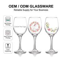 Verre à vin en cristal sans plomb de 11 oz de qualité supérieure avec impression personnalisée, cadeaux de mariage personnalisés, logo d'entreprise, verres à vin vierges