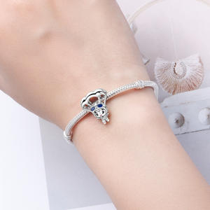 In-stock white copper paraglider <b>beaded</b> <b>bracelet</b>, personalized creative fashion DIY <b>bracelet</b> accessory pendant for women - Product Image 5