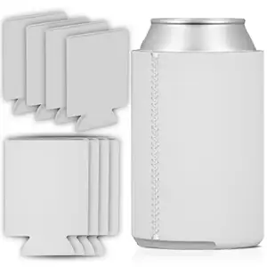 12oz White Insulated Neoprene Foldable Blank Beer Can Cooler