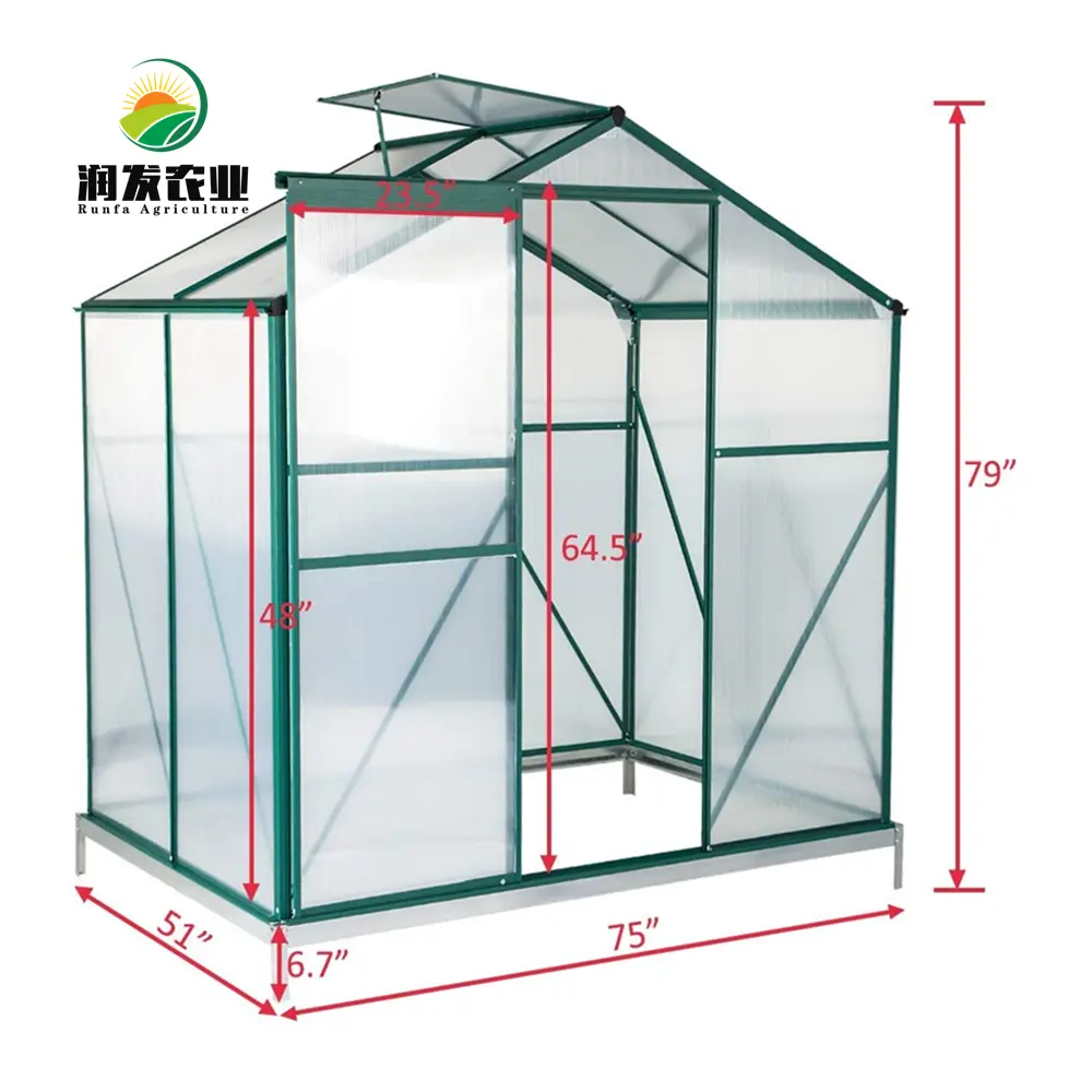 Greenhouse quadro de alumínio de policarbonato, pc com jardim vertical da agricultura mhidroponia microgreens grandes vendas