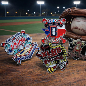 Pin de Solapa Personalizado con Logotipo de Club Deportivo, Pin de Solapa de Metal Esmaltado Suave Personalizado para Equipo, Pins Intercambiables de Béisbol Personalizados - Product Image 6