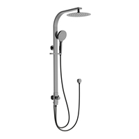 Noir/Chrome Laiton Robinets De Douche Salle De Bains Mélangeur Robinet Système De Douche Pluie Ensemble De Douche Pulvérisation Pour Salle De Bains