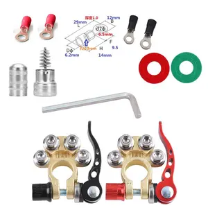 Conectores de abrazadera de terminal de batería de coche de desconexión de liberación rápida de 4 vías, Kits de bricolaje para postes tipo A compatibles con coches, camiones, furgonetas